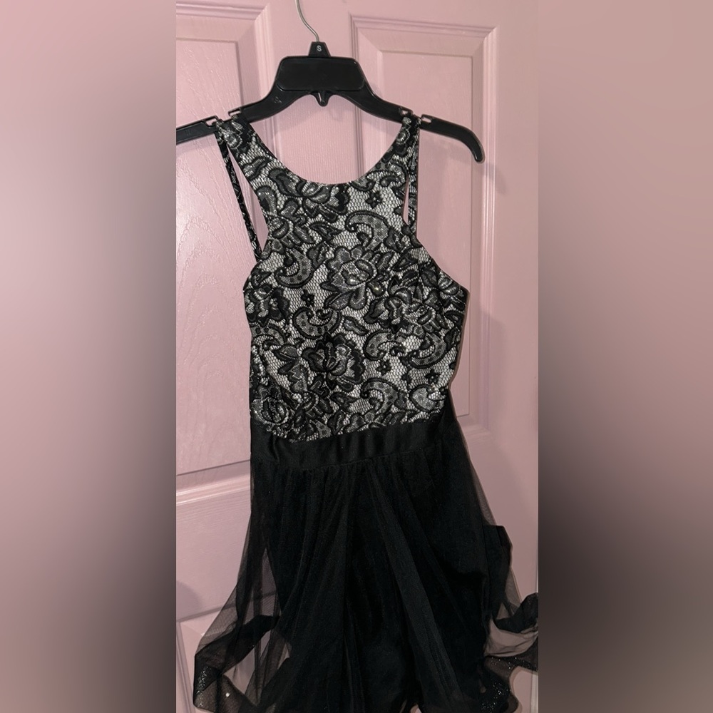 Winter Formal Dress Glitter Gray and Black